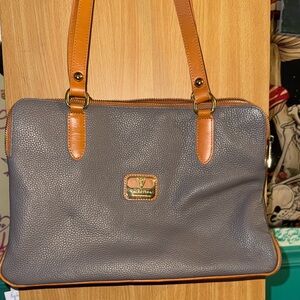 Valentina Gray and Tan Leather Bag
